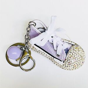 Lavender Sparkly Shoe Keychain 